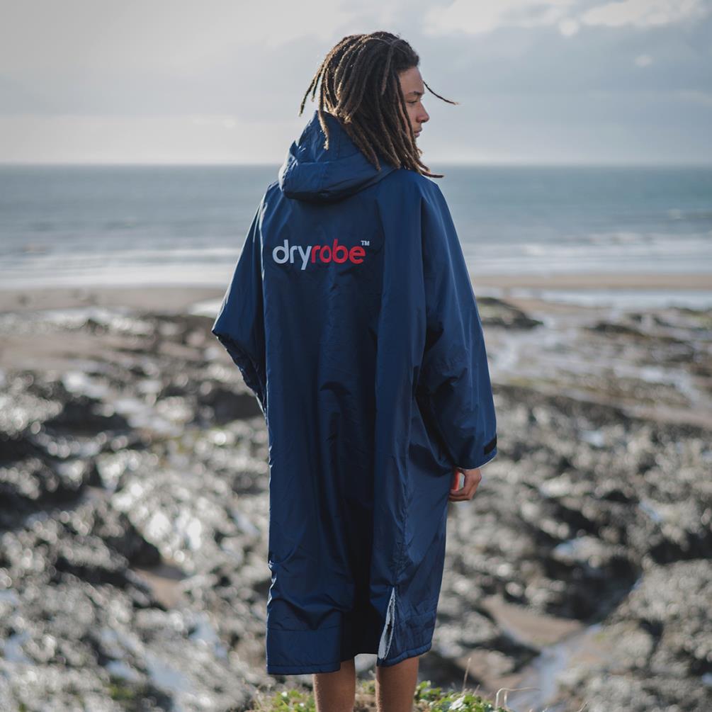 dryrobe Advance Long Sleeve Changing Robe - Navy Blue / Grey Extra Image 8